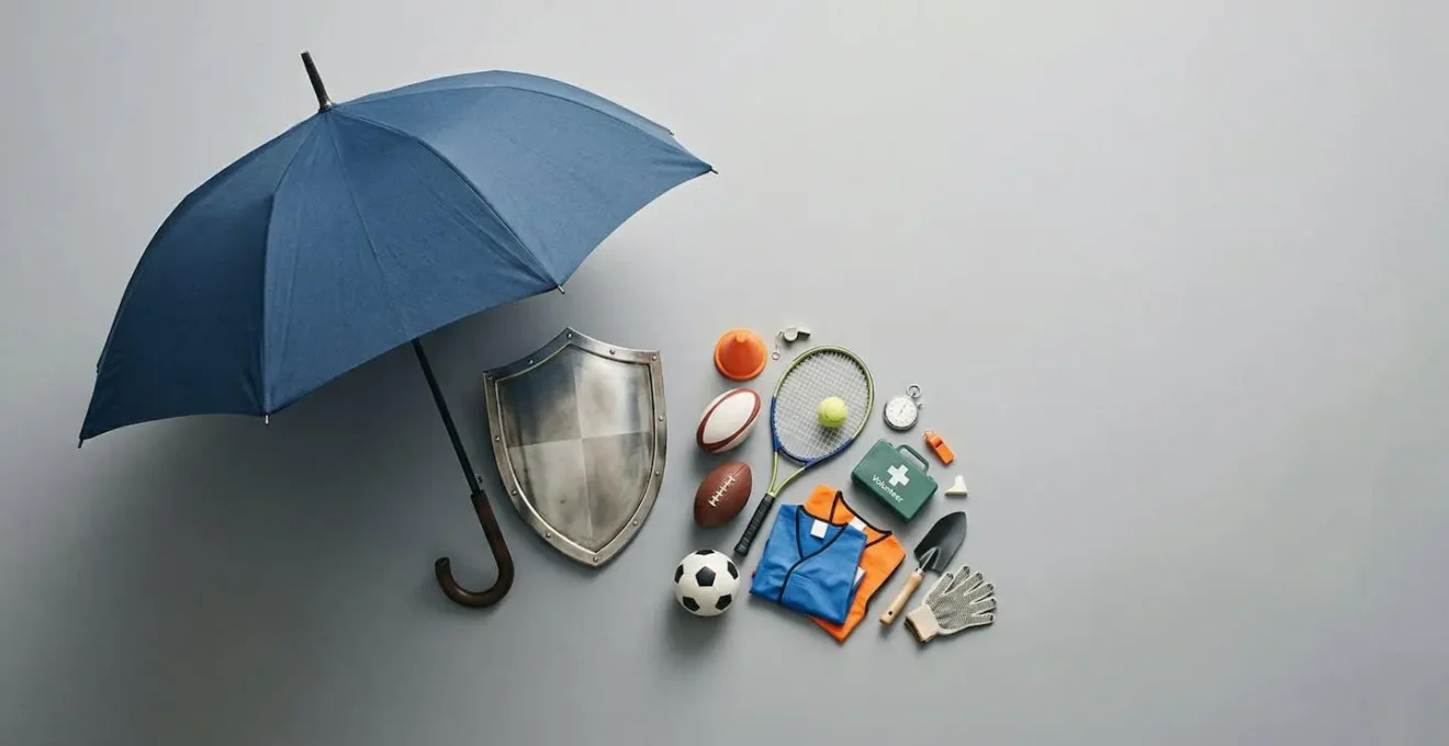 Concept d'assurance et de responsabilité pour les bénévoles et activités sportives