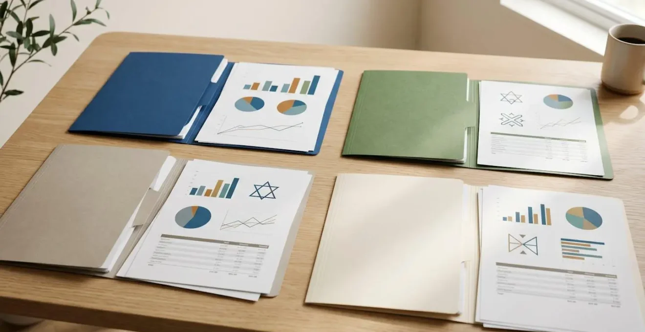 Analyse comparative de documents financiers sur une table lumineuse