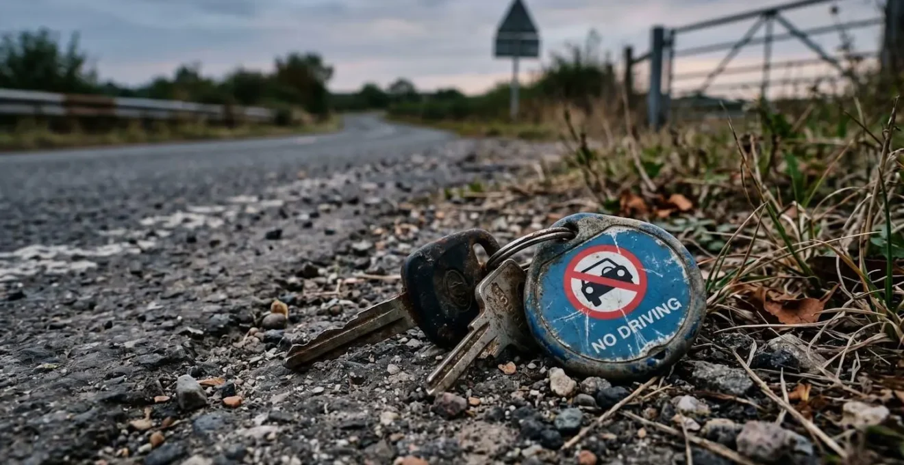 Cles de voiture abandonnees symbolisant l'interdiction de conduire