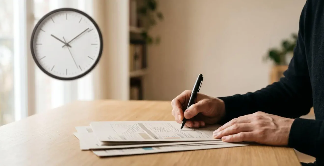 Illustration symbolisant l'urgence temporelle et les démarches administratives pour obtenir une avance d'indemnisation
