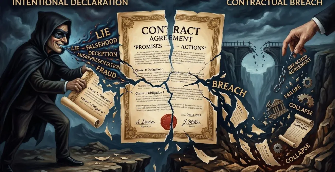 Représentation métaphorique de la rupture contractuelle par fausse déclaration intentionnelle
