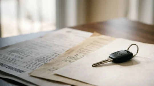 Représentation symbolique d'un parcours de réassurance automobile après résiliation pour sinistralité