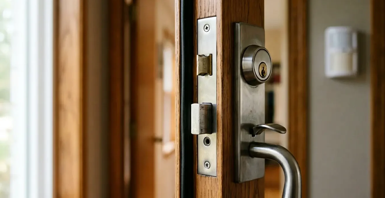 Système de sécurité résidentiel moderne combinant serrure multipoints et dispositif d'alarme pour protection optimale