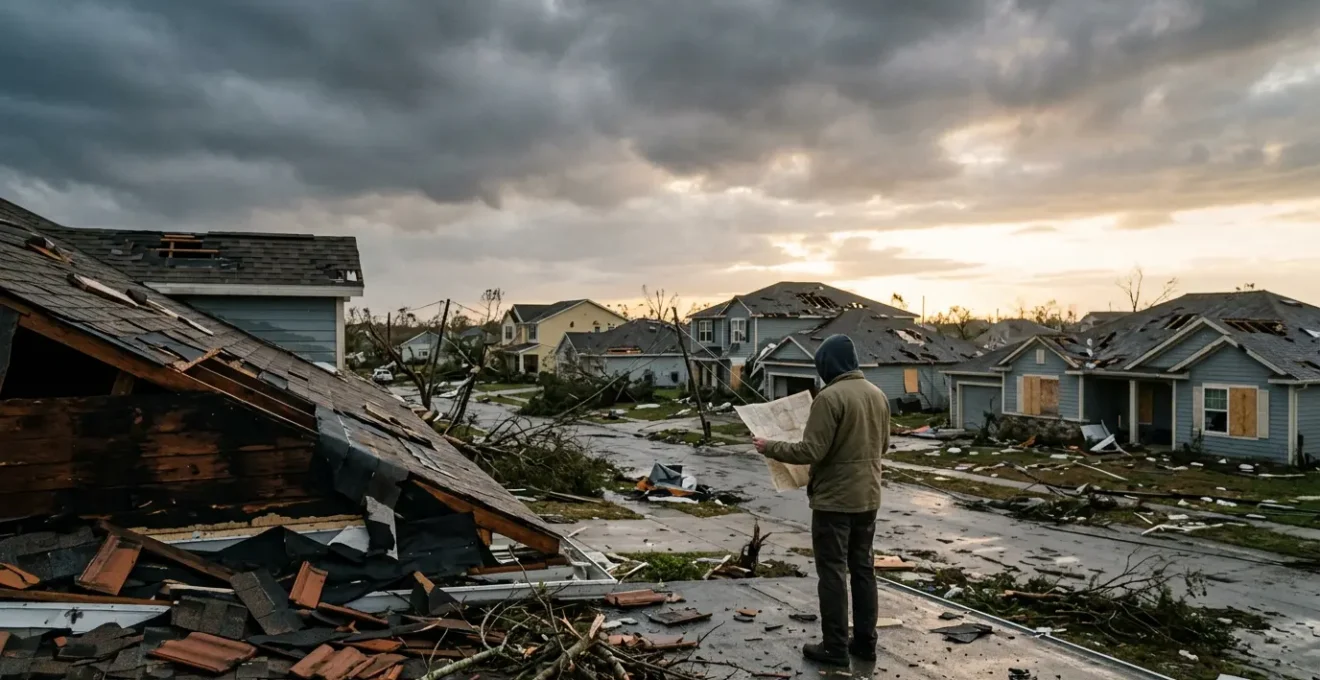 Situation d'urgence après une catastrophe naturelle avec démarches administratives