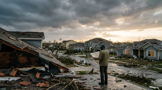 Situation d'urgence après une catastrophe naturelle avec démarches administratives